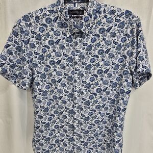 Cactus Man Ricky Singh Men's Blue Floral Button Down Shirt